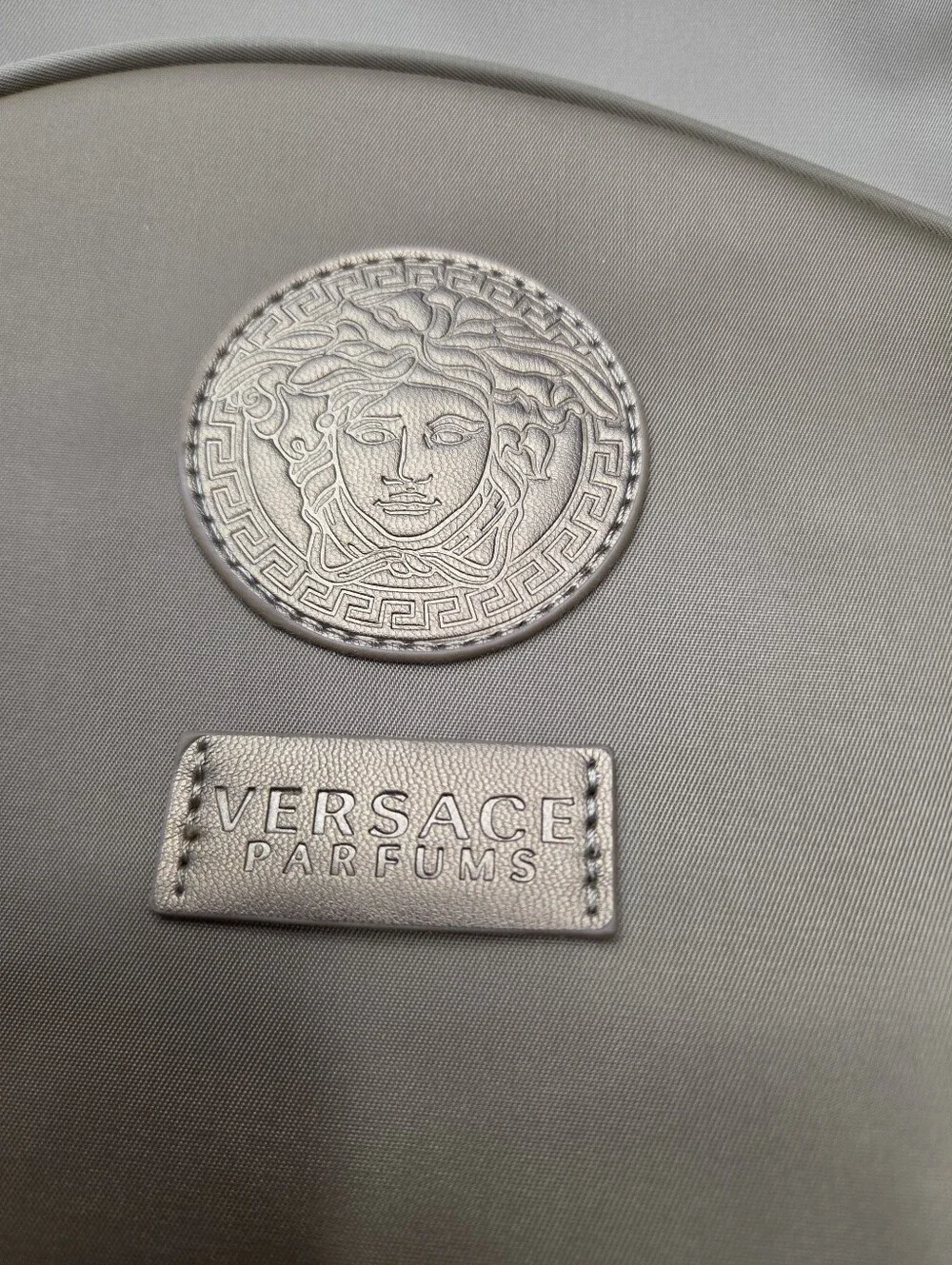 Versace Parfums Gold Beige Nylon Medusa Head Backpack GWP